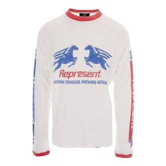 Represent Long Sleeve Training Tops, male, White, Size: L Long Sleeve Training Tops