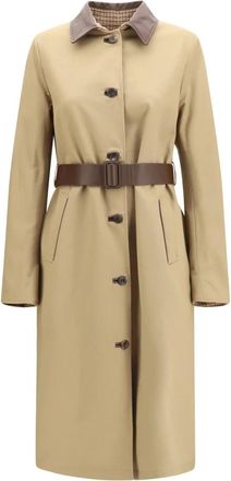 Jacob Cohen Trench in Gabardine di Cotone e Pied-de-Poule di Cashmere Reversibile - - Coats - Donna - Beige - L