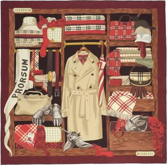 Burberry Red Printed Scarf