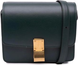 Celine Pre-owned Cross Body Bags, female, Green, Size: ONE SIZE Pre-owned Celine Clasp Small Leather Bag