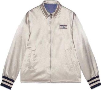 Gucci Shirt Acetate Reversible Blouson Jacket Blue 654830-ZAGVV-4309