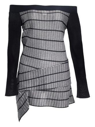 Roland Mouret off-shoulder knitted top - women - Viscose/Polyamide/Polyester/Elastane - L - Black