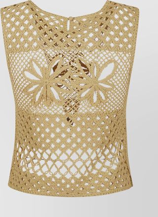 Pinko crochet-knit sleeveless top
