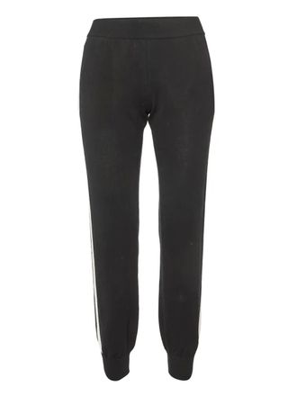 Fendi side-stripe cotton jogger pants - Black