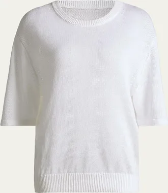 Michael Kors Crewneck Linen-Cotton Knit Sweater