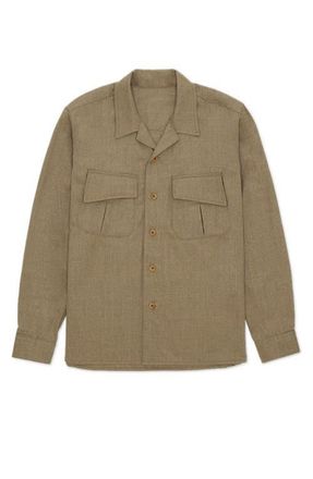 Fortela Fox Virgin Wool Overshirt in Olive Green at Nordstrom, Size Medium Eu