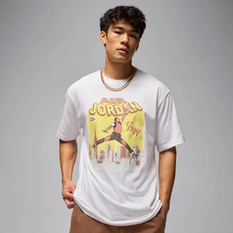 Nike Jordan Mens Jordan Comic T-Shirt in White | IF0784-100