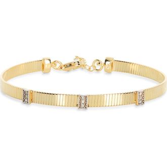 Meshmerise Diamond Ribbed Chain Bracelet in Yellow Gold at Nordstrom Rack