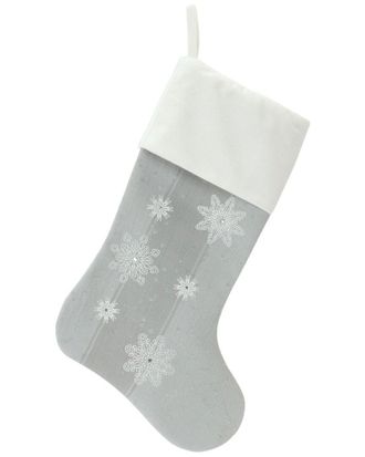 Melrose International Set Of 3 Snowflake Stocking