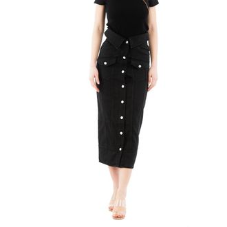 Moschino Black Cotton Midi Womens Skirt