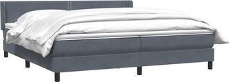 vidaXL Cama Box Spring Con Colch&oacute;n Terciopelo Gris Oscuro 180x210 Cm Vidaxl