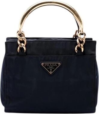 Prada Pre-owned Vintage Nylon Handbag - Dames - Vintage Handtas - Blauw - ONE Size - Nylon - Vintage