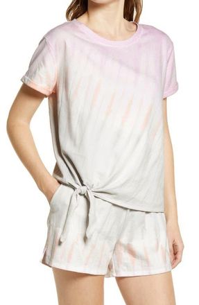 Beach Lunch Lounge French Terry Side Tie T-Shirt in Lilac/Grey at Nordstrom, Size X-Small