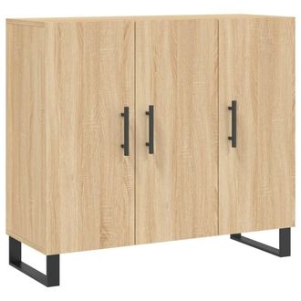 Berkfield Home Sideboard Sonoma Oak 90x34x80 cm Engineered Wood in Brown | Size: 90 x 34 x 80 cm
