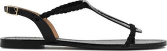 Kazar Citrine Flat Sandalen - Dames - Sandalen - Zwart - 36 EU - Leer - Schoenen