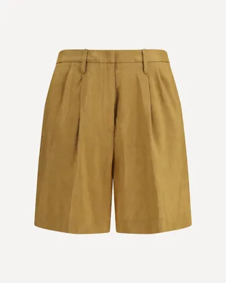 Forte_Forte FORTE_FORTE Slubbed linen and viscose Bermuda Shorts with hook and zip closure Female I
