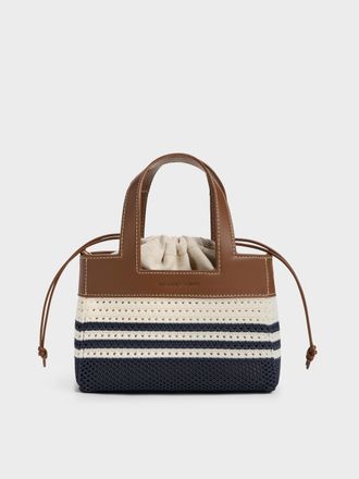 Charles & Keith Girls Ida Striped Knitted Mini Bag