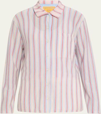 Guest In Residence Fine Stripe Showtime Cashmere Shirt