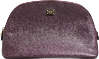 Dolce & Gabbana Womens Calfskin Leather Wallet Purple