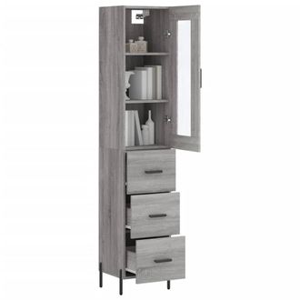 Berkfield Home Highboard Grey Sonoma 34.5x34x180 cm Engineered Wood