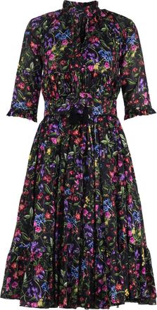 Samantha Sung Abito midi Eden con stampa - Nero