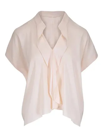 Zero + Maria Cornejo Shirt met ruches - Beige