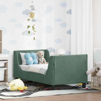 vidaXL vidaXL Struttura letto per bambini con testata Verde Mare 70 x 140 cm