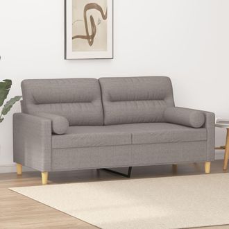 vidaXL Sof&aacute; De 2 Plazas Con Cojines Tela Gris Taupe 140 Cm Vidaxl