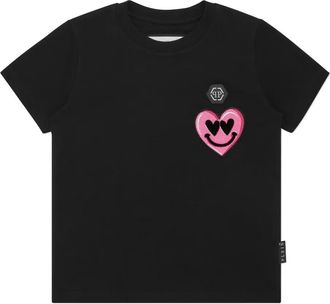 Philipp Plein Smile jersey T-Shirt - kids - Cotton - 10 yrs - Black