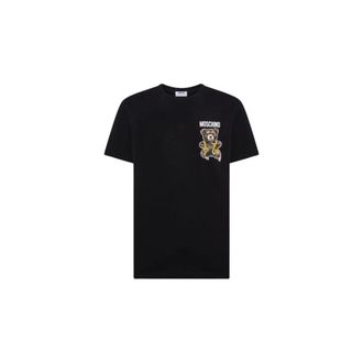Moschino Teddy Bear Cotton Jersey T-shirt - male - Moschino - T-Shirts - Black - 2XL - Tops