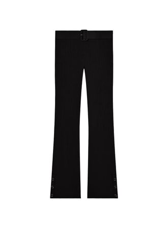 Courr&egrave;ges Pantaloni capri a coste - Nero