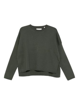 Marc O'Polo crew-neck ribbed sweater - women - Organic Cotton - M - Green