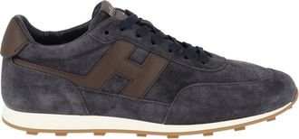 Hogan Grey H699 Suede Low-Top Sneakers