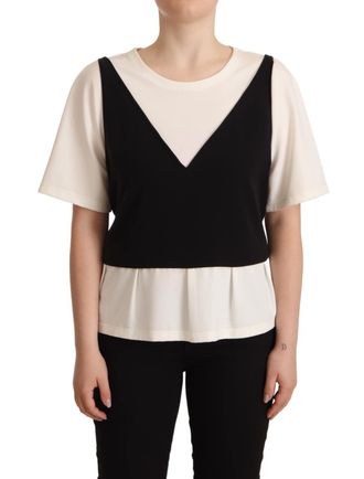 Moschino Boutique Moschino Polyester Short Sleeves Top Womens Blouse (Pre-Owned)