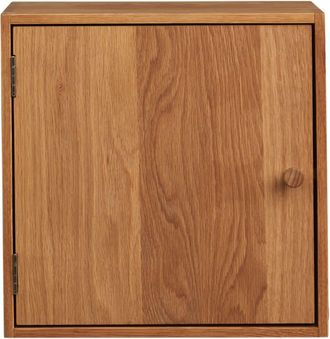 Moloo Cubo mural con 1 puerta en roble macizo 30x30 cm