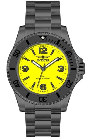 Invicta Specialty 69718 Herenhorloge - Quartz Uurwerk - Roestvrij Staal met Gele Wijzerplaat - 40 mm