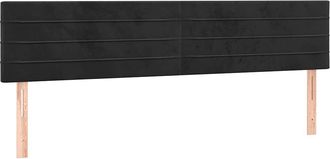 vidaXL Cabeceros 2 Unidades De Terciopelo Negro 80x5x78/88 Cm Vidaxl