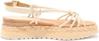 Paloma Barceló Schoenen, Dames, Beige, 40 EU, Leer, Leren sandaal met Acara Lory-stijl