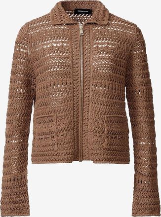 Fabiana Filippi Kurzer Cardigan mit Reissverschluss aus Baumwolle Leinen und Wolle