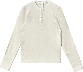 Chrome Hearts Henley overhemd met wafelkraag en geborduurd logo - Wit