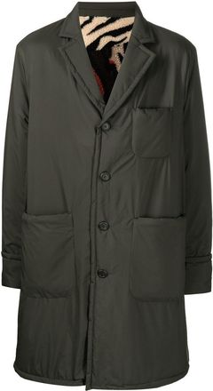 4sdesigns patch-pockets single-breasted coat - men - Viscose - 48 - Green