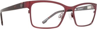 Spy Ladies Brown Rectangular Eyeglass Frames SONNYMATTEGARNETDARKTORT52