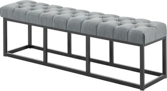 Clp Panca design amun in metallo nero opaco e tessuto grigio scuro 150 cm