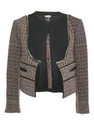 Celine zip-up jacket - women - Wool/Nylon - M - Black