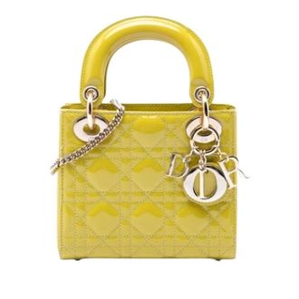 Dior Pre-owned Lady Dior - Dames - Pre-owned - Geel - Maat: ONE Size Leer