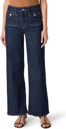Paige Anessa Button Pocket High Waist Wide Leg Jeans in Amora at Nordstrom, Size 34