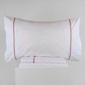 Casa da Laura S&aacute;banas 100% algod&oacute;n 180 hilos vibo rosa cama 150/160 1 almohada 45