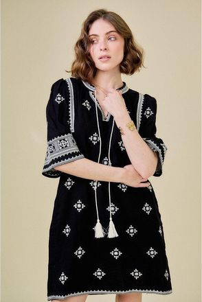 See U Soon Halflange jurk met etnische print