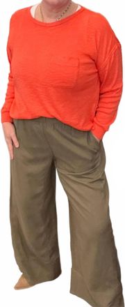 Dex Clothing Ease Linen Blend Pants In Olive