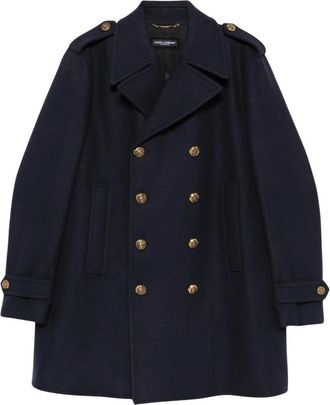 Dolce & Gabbana B0665 Cappotto - Heren - Mantel - Blauw - XL - Wol - Jassen